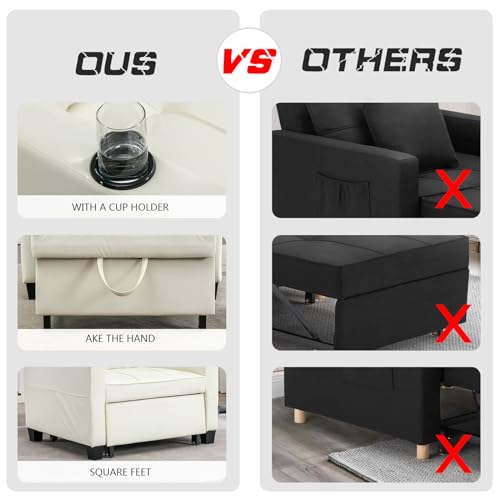 3-in-1 Sleeper Sofa Chair with USB Ports