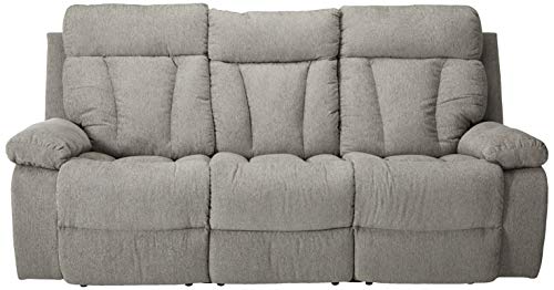 Mitchiner Sofa with Drop-Down Table in Fog