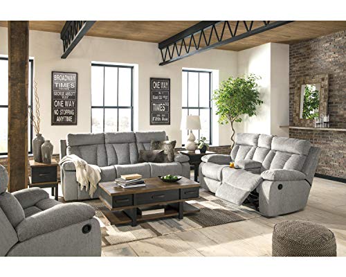 Mitchiner Sofa with Drop-Down Table in Fog