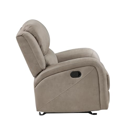 Brown Microfiber Manual Double Reclining Loveseat