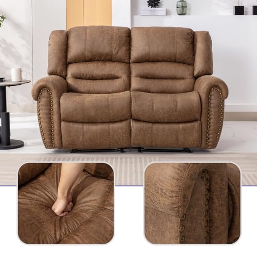 EBELLO Faux Leather Dual Reclining Loveseat