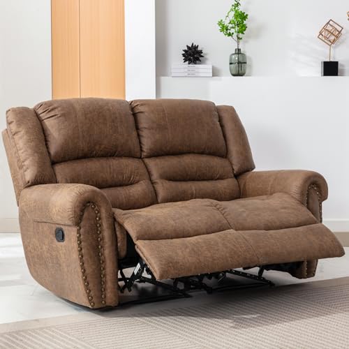 EBELLO Faux Leather Dual Reclining Loveseat