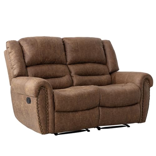 EBELLO Faux Leather Dual Reclining Loveseat