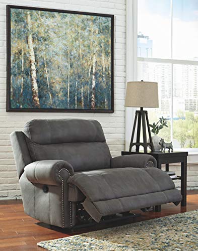 Extra Wide Gray Microfiber Manual Reclining Loveseat