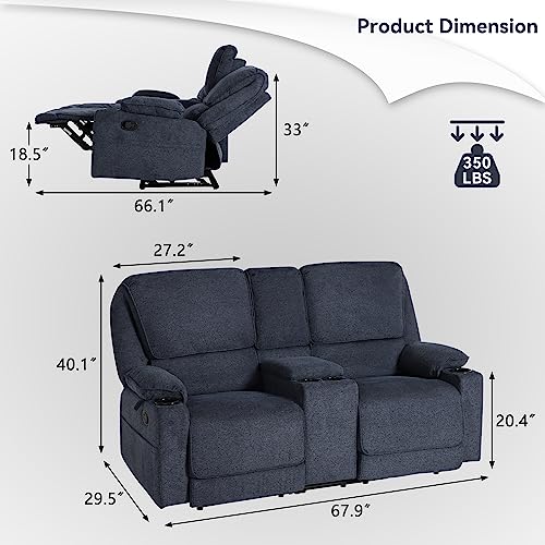 LOUVIXA 2-Seater Recliner Loveseat for RVs