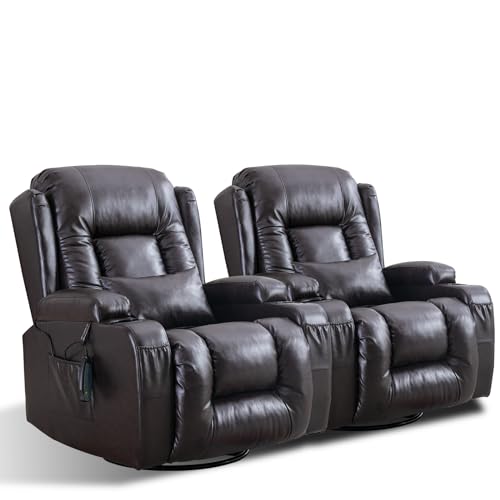 Faux Leather Recliner Chairs with Heat and Massage