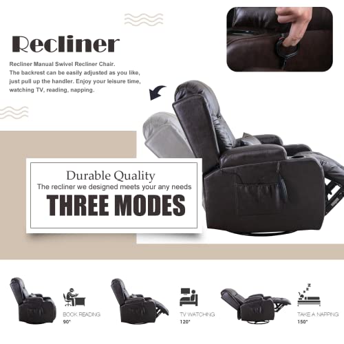 Faux Leather Recliner Chairs with Heat and Massage