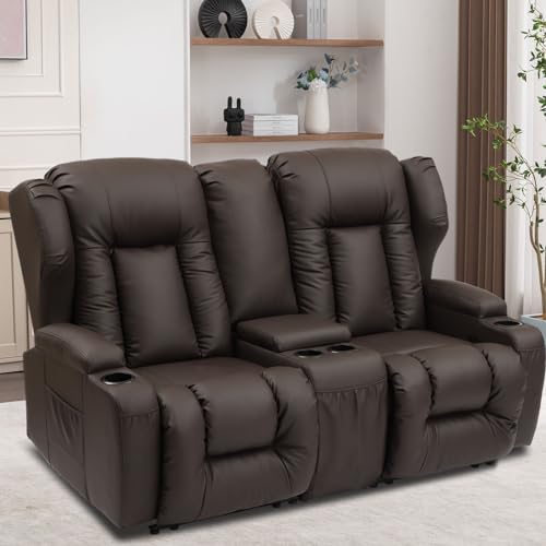 67" RV Loveseat Recliner Sofa with Console