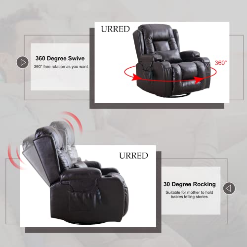 Faux Leather Recliner Chairs with Heat and Massage