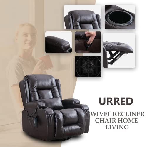 Faux Leather Recliner Chairs with Heat and Massage