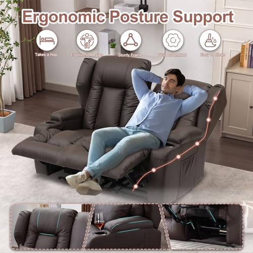 67" RV Loveseat Recliner Sofa with Console