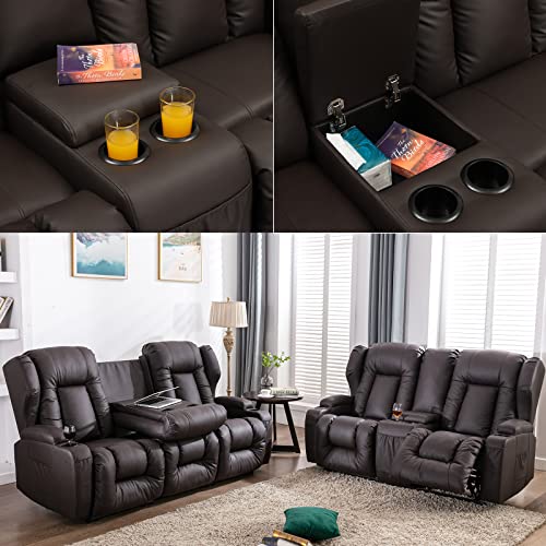 67" RV Loveseat Recliner Sofa with Console