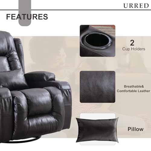 Faux Leather Recliner Chairs with Heat and Massage