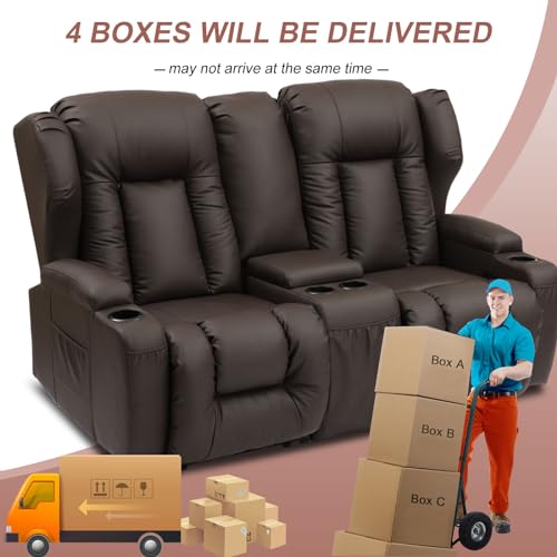 67" RV Loveseat Recliner Sofa with Console