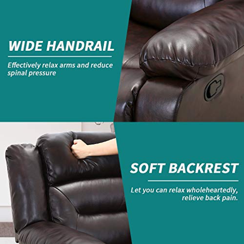 Brown PU Leather Recliner Sofa for Home Theater