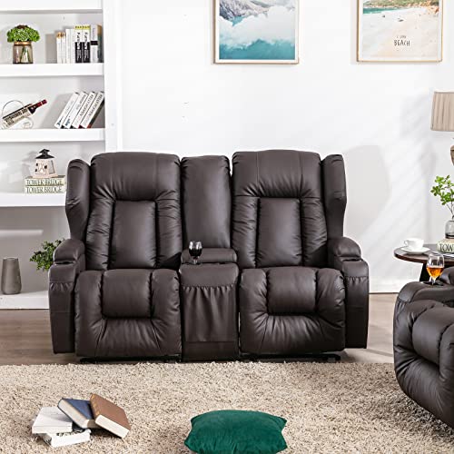 67" RV Loveseat Recliner with Console & Cupholders