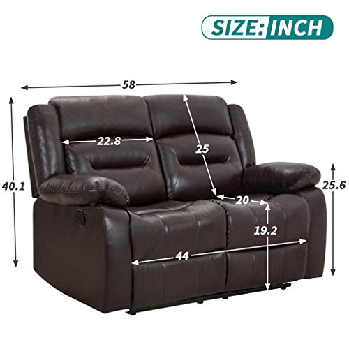 Brown PU Leather Recliner Sofa for Home Theater