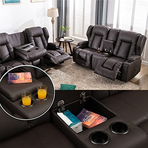 67" RV Loveseat Recliner with Console & Cupholders