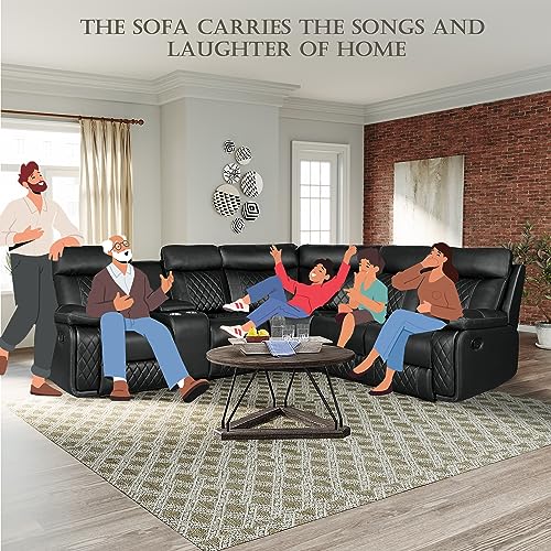 Yoglad L-Shaped Recliner Sofa Set with Consoles