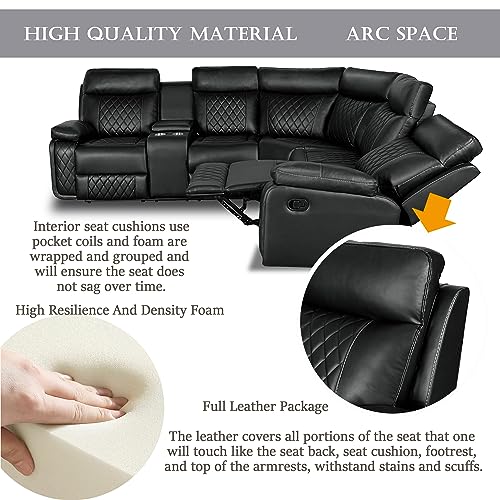 Yoglad L-Shaped Recliner Sofa Set with Consoles