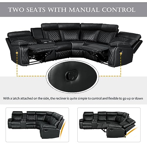 Yoglad L-Shaped Recliner Sofa Set with Consoles