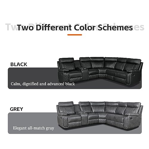 Yoglad L-Shaped Recliner Sofa Set with Consoles