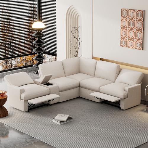LUMISOL Power Recliner Sectional Sofa with Storage
