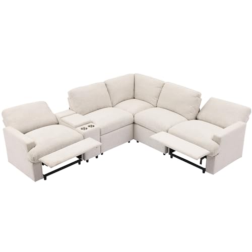 LUMISOL Power Recliner Sectional Sofa with Storage