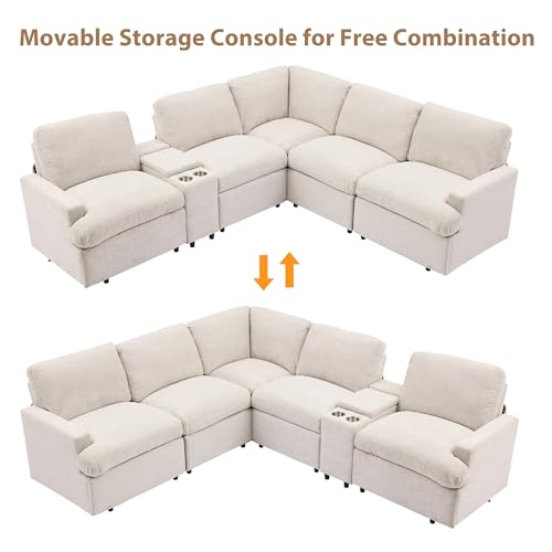 LUMISOL Power Recliner Sectional Sofa with Storage