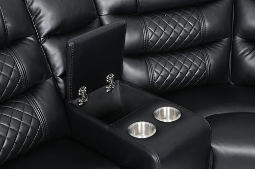 Black Recliner Sofa with 2 Seats