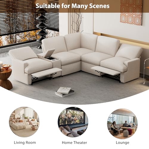 LUMISOL Power Recliner Sectional Sofa with Storage