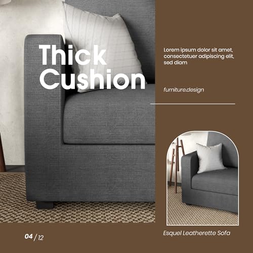 JUMMICO Deep Grey L-Shaped Convertible Sofa Couch
