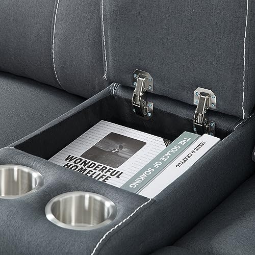 L-Shaped Modern Reclining Sectional Sofa with Consoles