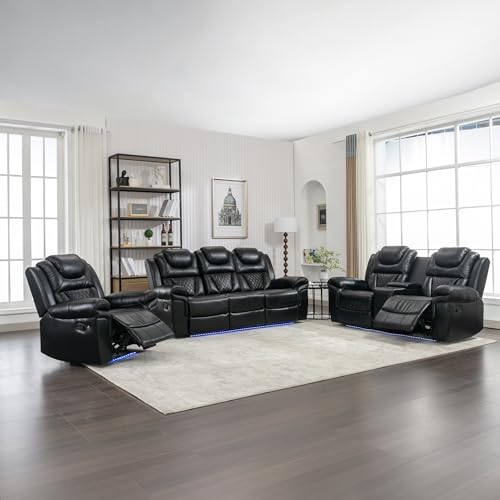 Stylish 3-Piece Sectional Recliner Sofa Set