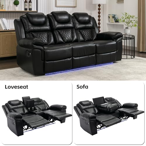 Stylish 3-Piece Sectional Recliner Sofa Set