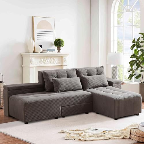 ATUMON 3-in-1 Convertible Corduroy Sofa Bed