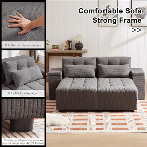 ATUMON 3-in-1 Convertible Corduroy Sofa Bed