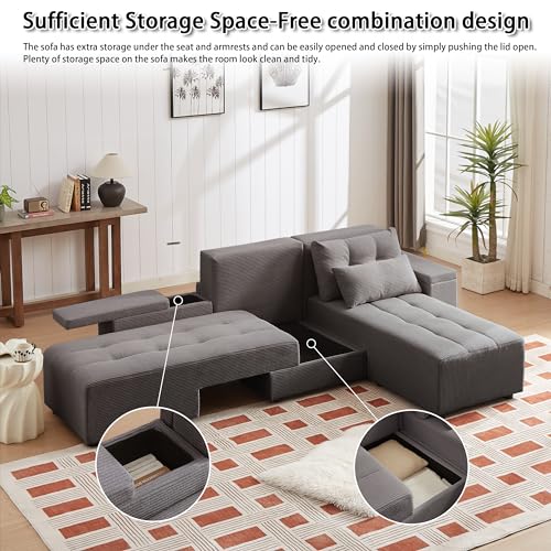 ATUMON 3-in-1 Convertible Corduroy Sofa Bed