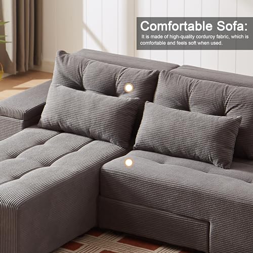ATUMON 3-in-1 Convertible Corduroy Sofa Bed