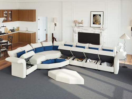 Velvet L-Shaped Modular Sectional Sofa with Storage