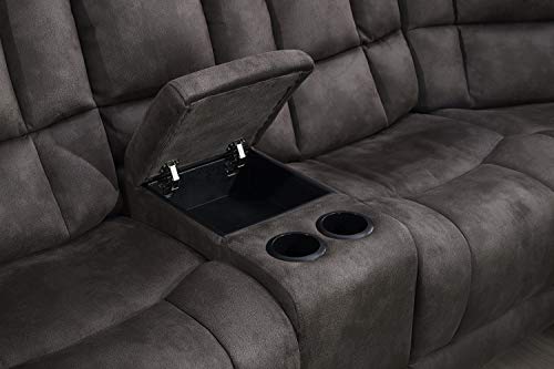 Betsy Furniture 8019 Grey Microfiber Sofa Bed