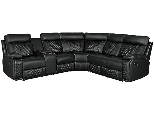 Premium Faux Leather Manual Reclining Sectional Sofa Set