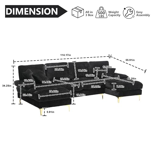 Modern Convertible Sectional Sofa for Living Spaces