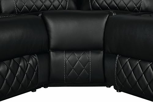 Premium Faux Leather Manual Reclining Sectional Sofa Set