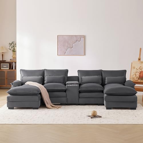 Neylory Modern U-Shaped Velvet Sectional Sofa