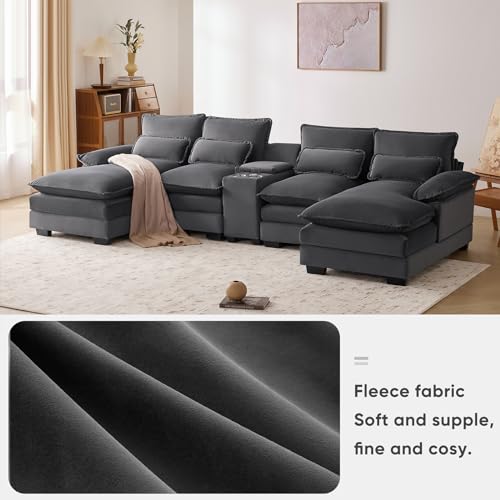 Neylory Modern U-Shaped Velvet Sectional Sofa