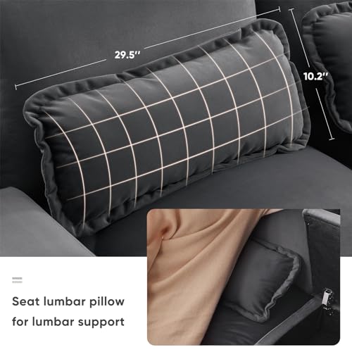 Neylory Modern U-Shaped Velvet Sectional Sofa