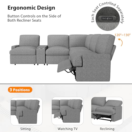 Bellemave Modern L-Shaped Power Recliner Sofa