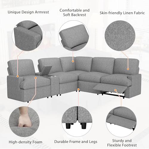 Bellemave Modern L-Shaped Power Recliner Sofa