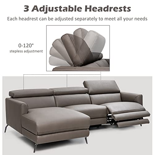 Modern Grey Sectional Sofa with Chaise Lounge